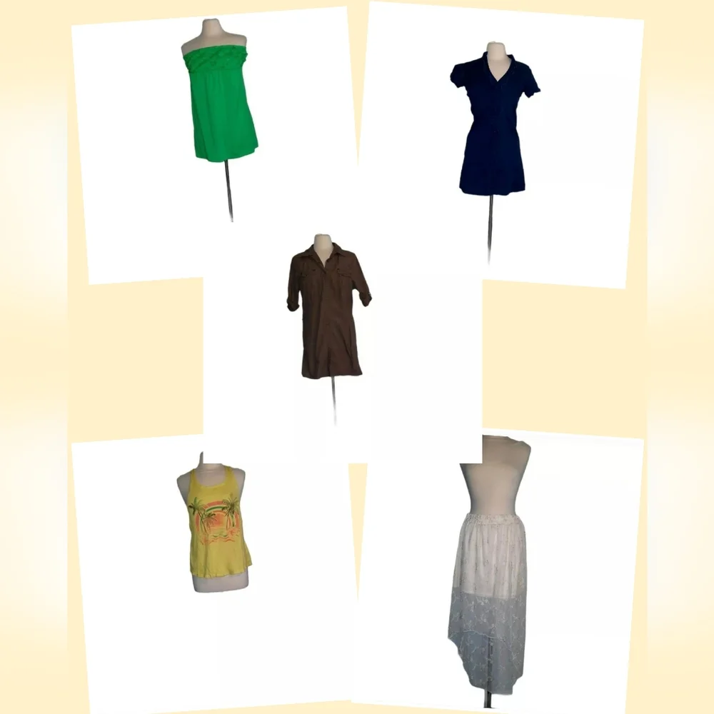 Clothes Lot M Womans Dress Shirts Skirt Floral Lac